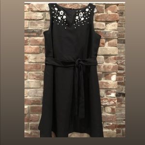 DRESSBARN Womens 16W Sleeveless A-Line Dress Midi